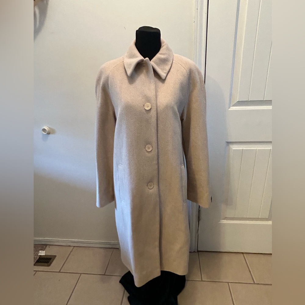 50%offw❤️Jones NY Beige Italian Wool Blend Trench Coat 6 New